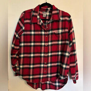 Wrangler Womens Wrangler Shirts 100%‎ Cotton Flannel Red White Black Sz Medium